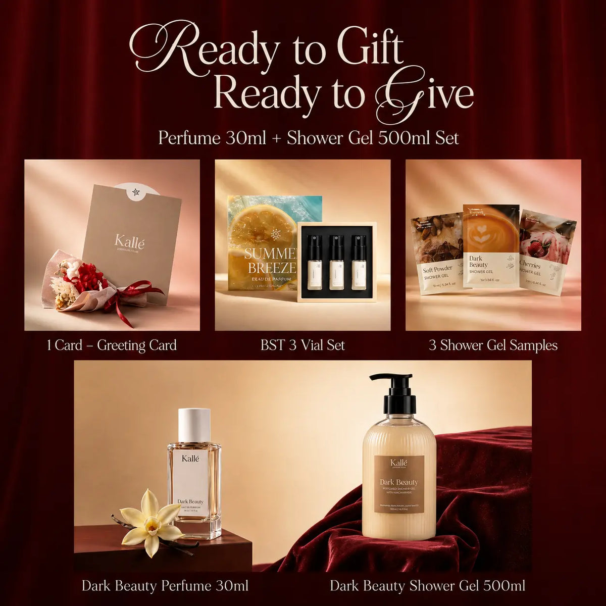 Luxury Perfume & Body Wash Gift Set with Gift Bag and Greeting Card | Kalle‘ Feum