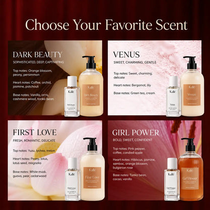 Luxury Perfume & Body Wash Gift Set with Gift Bag and Greeting Card | Kalle‘ Feum