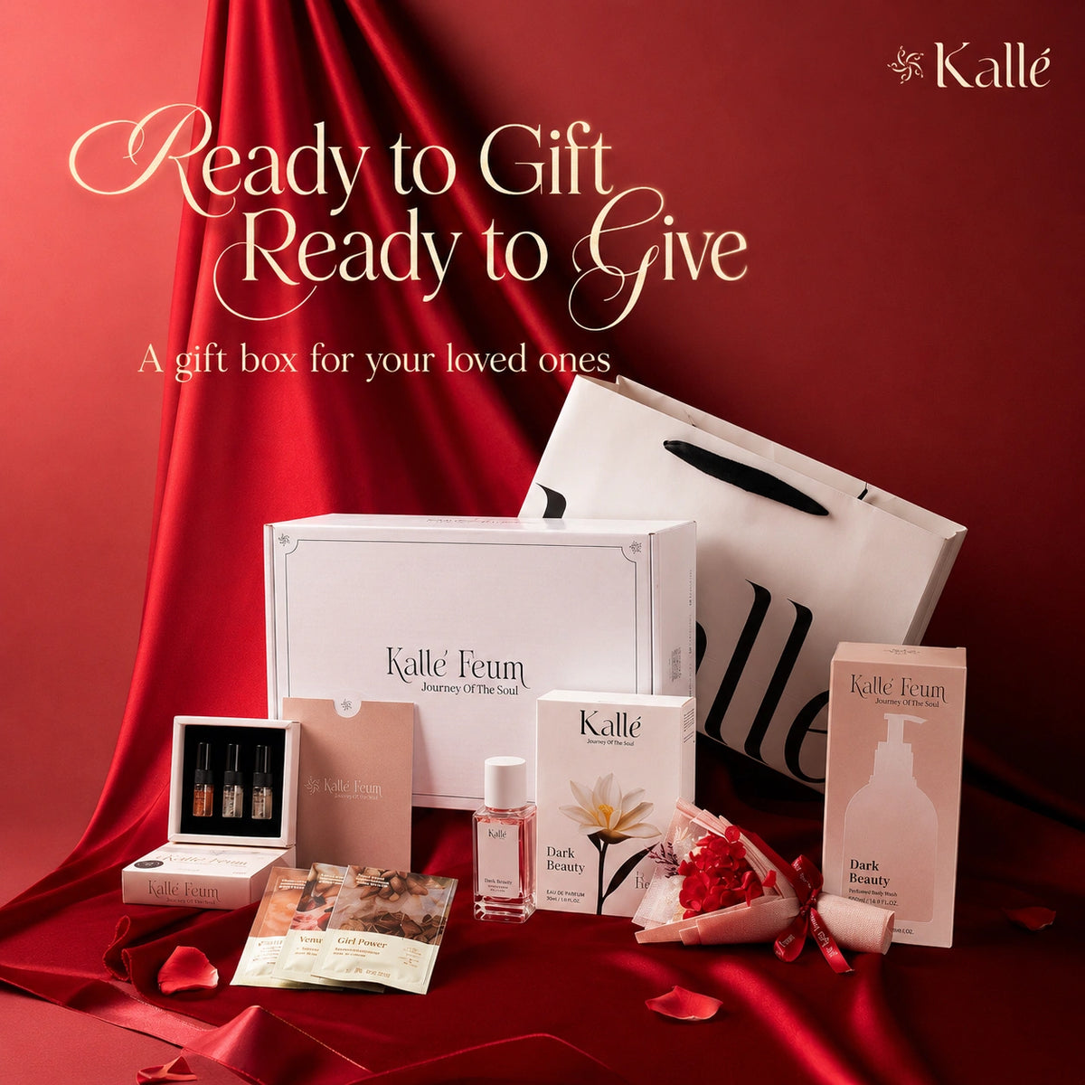 Luxury Perfume & Body Wash Gift Set with Gift Bag and Greeting Card | Kalle‘ Feum