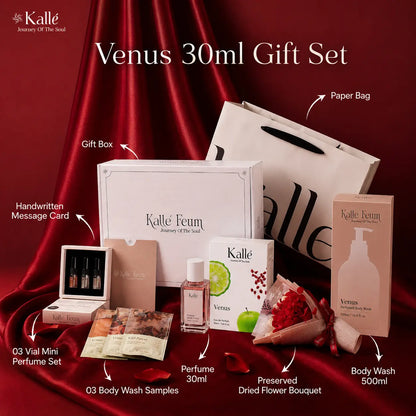 Luxury Perfume & Body Wash Gift Set with Gift Bag and Greeting Card | Kalle‘ Feum