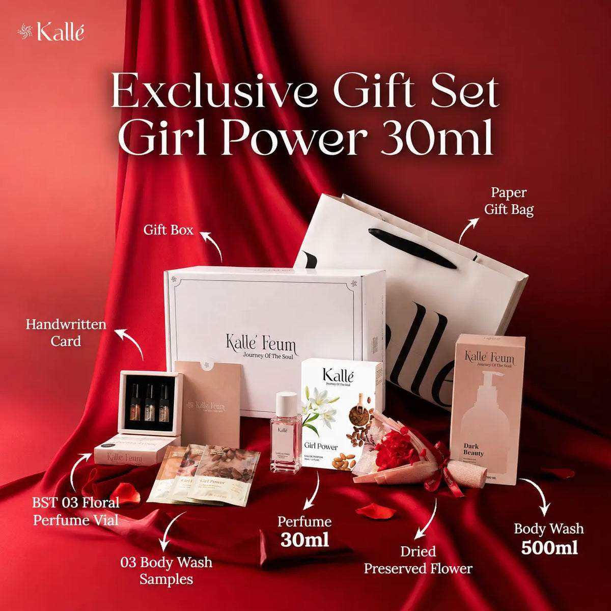 Luxury Perfume & Body Wash Gift Set with Gift Bag and Greeting Card | Kalle‘ Feum
